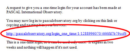 One-time login email